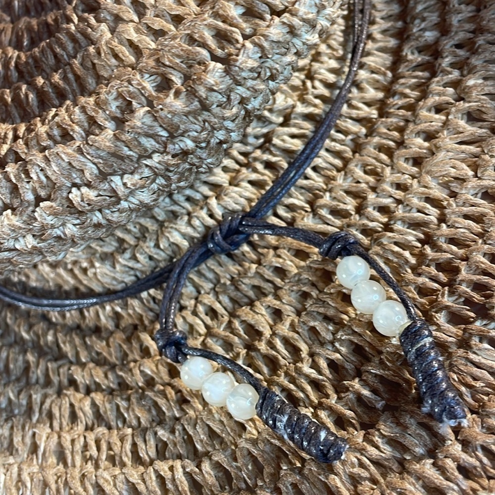 Scala Cowboy Hat beach Wooden Flower & Beads Hatband O/S sun boho festival - Picture 6 of 9